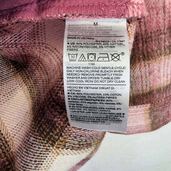 OLD NAVY Plaid Utility Shacket Pink Womens M Transitional Fall Flannel Jacket - Picture 10 of 11